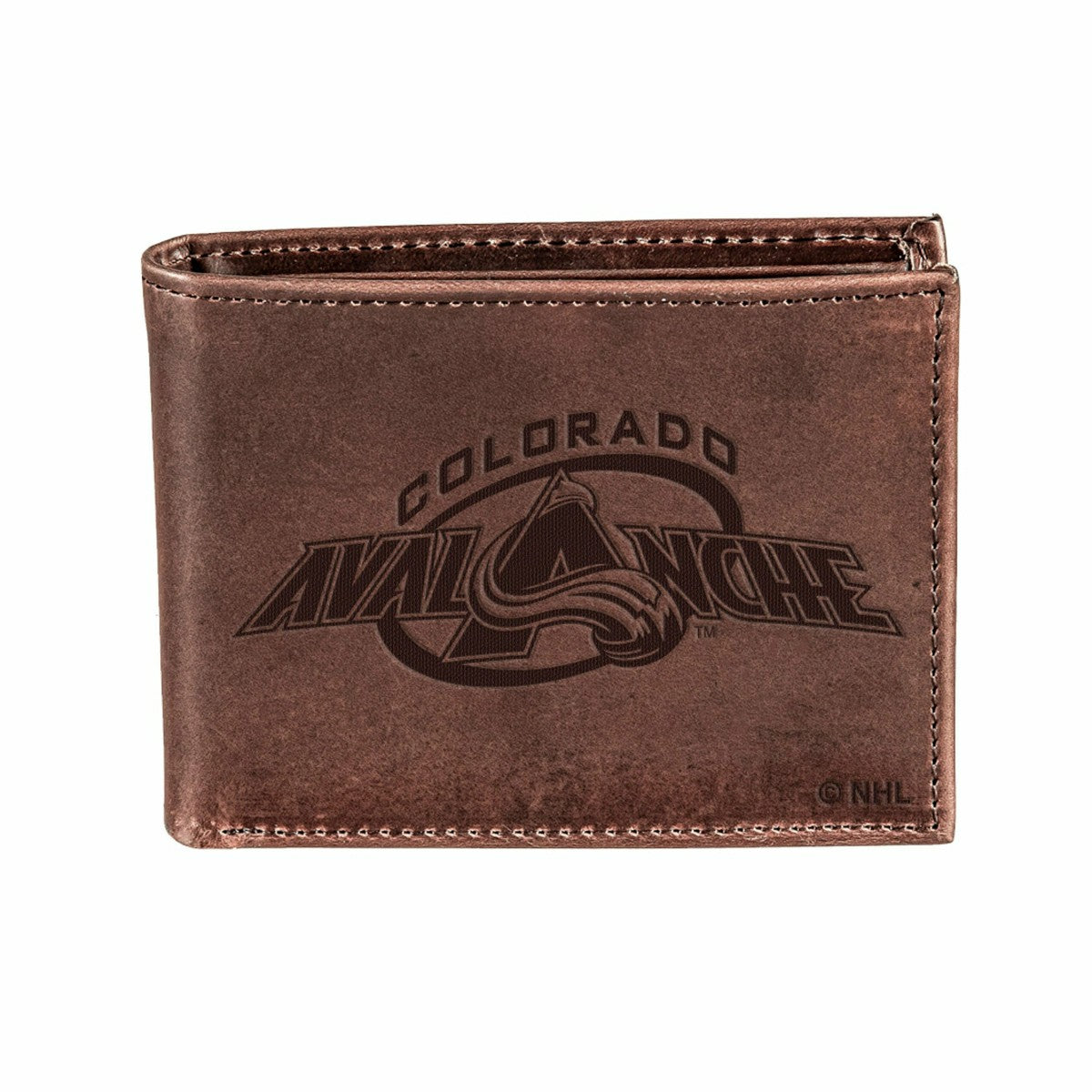 Team Sports America Trending - Colorado Avalanche, Bi-Fold Wallet, Brown, CH, 100% Genuine Leather