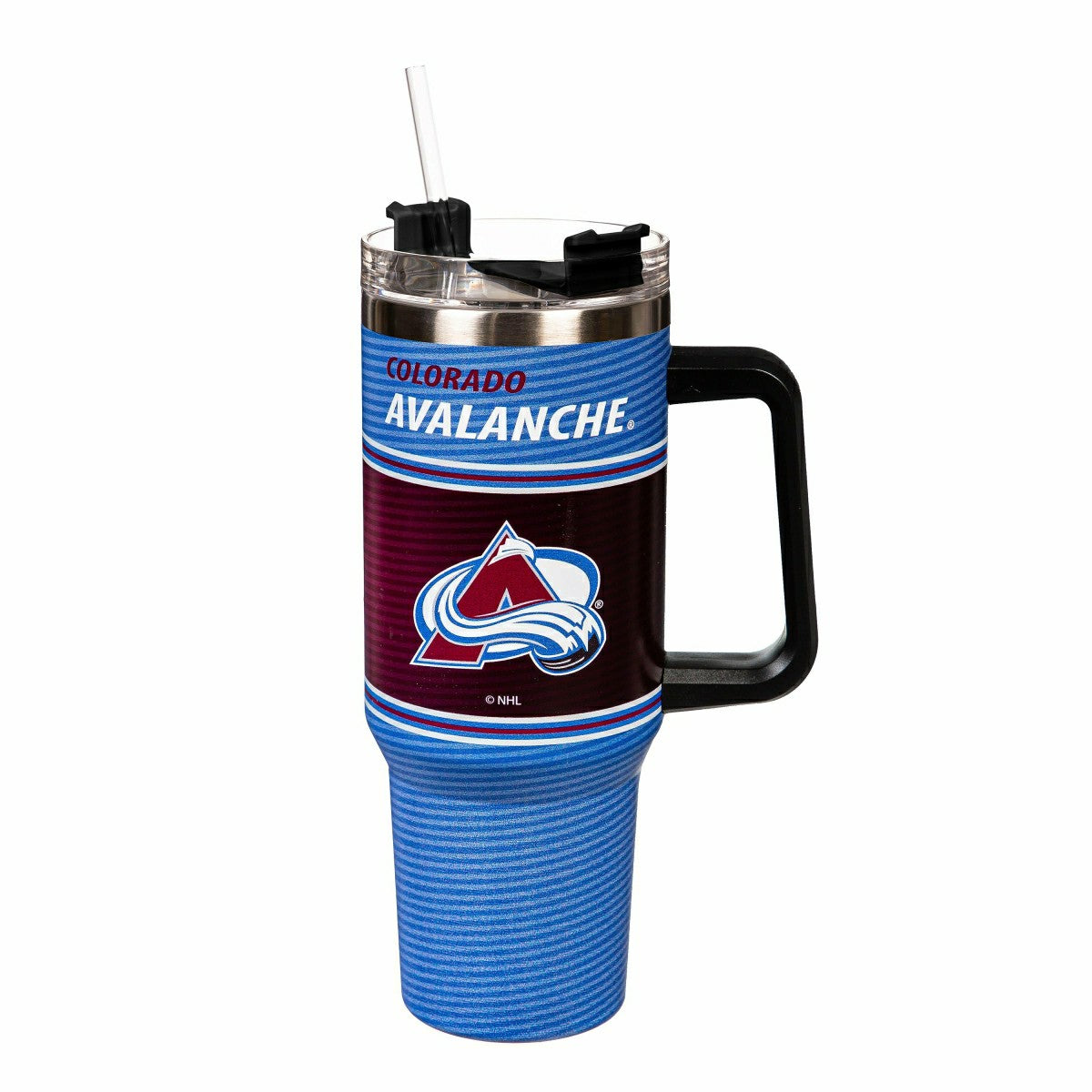 Team Sports America Recommended - 40oz Stainless Steel Canyon Cup w/ Straw, Colorado Avalanche