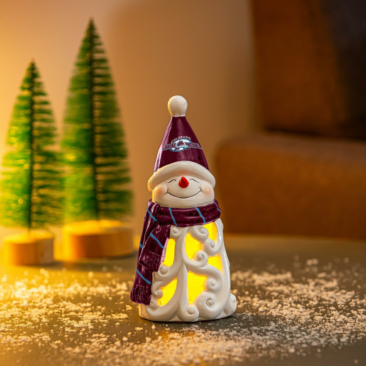 Team Sports America Classic - Colorado Avalanche Snowman LED Statuary, 8"