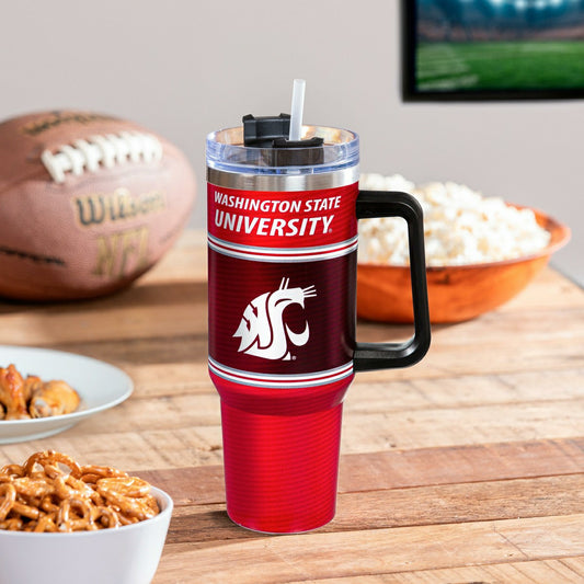 Team Sports America Recommended - 40oz Stainless Steel Canyon Cup w/ Straw, Washington State University