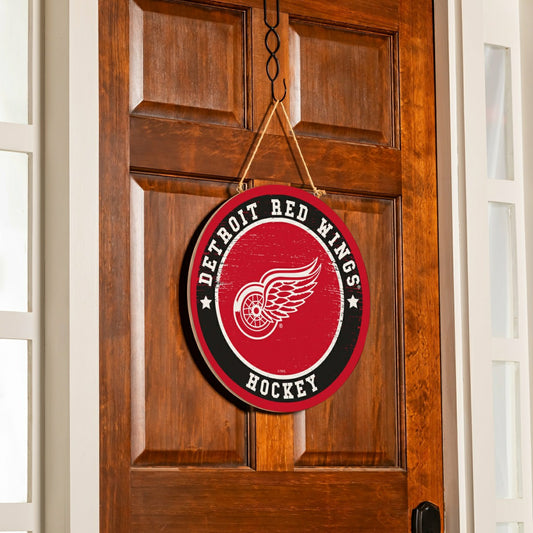 Team Sports America Trending - Detroit Red Wings Round Door Décor with Hanging Rope, 18x18