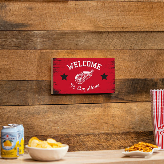 Team Sports America Recommended - Detroit Red Wings Wood Wall Sign, 6x11