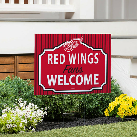 Team Sports America Everyday - Detroit Red Wings Coroplast Yard Sign, "Fans Welcome"