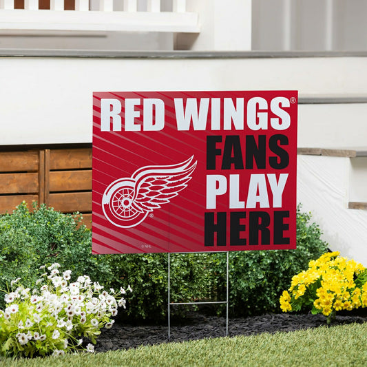 Team Sports America Signature - Detroit Red Wings Coroplast Yard Sign "Fans Play Here"