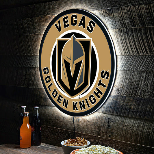 Team Sports America Exclusive - LED Wall Decor, Round, Las Vegas Golden Knights