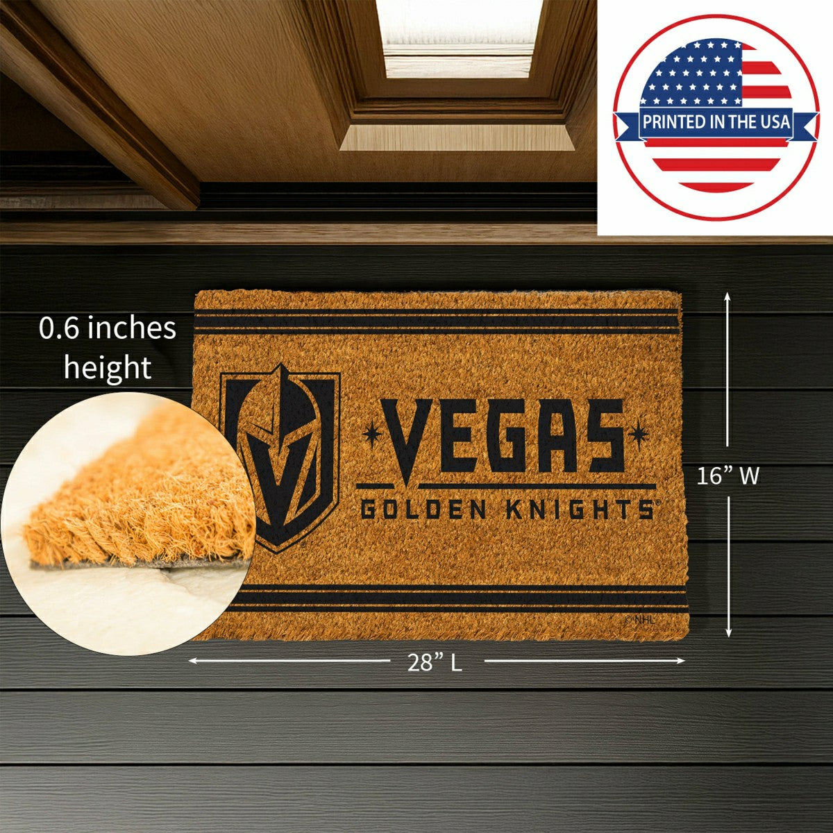 Team Sports America Value - Vegas Golden Knights, Coir Mat 1C