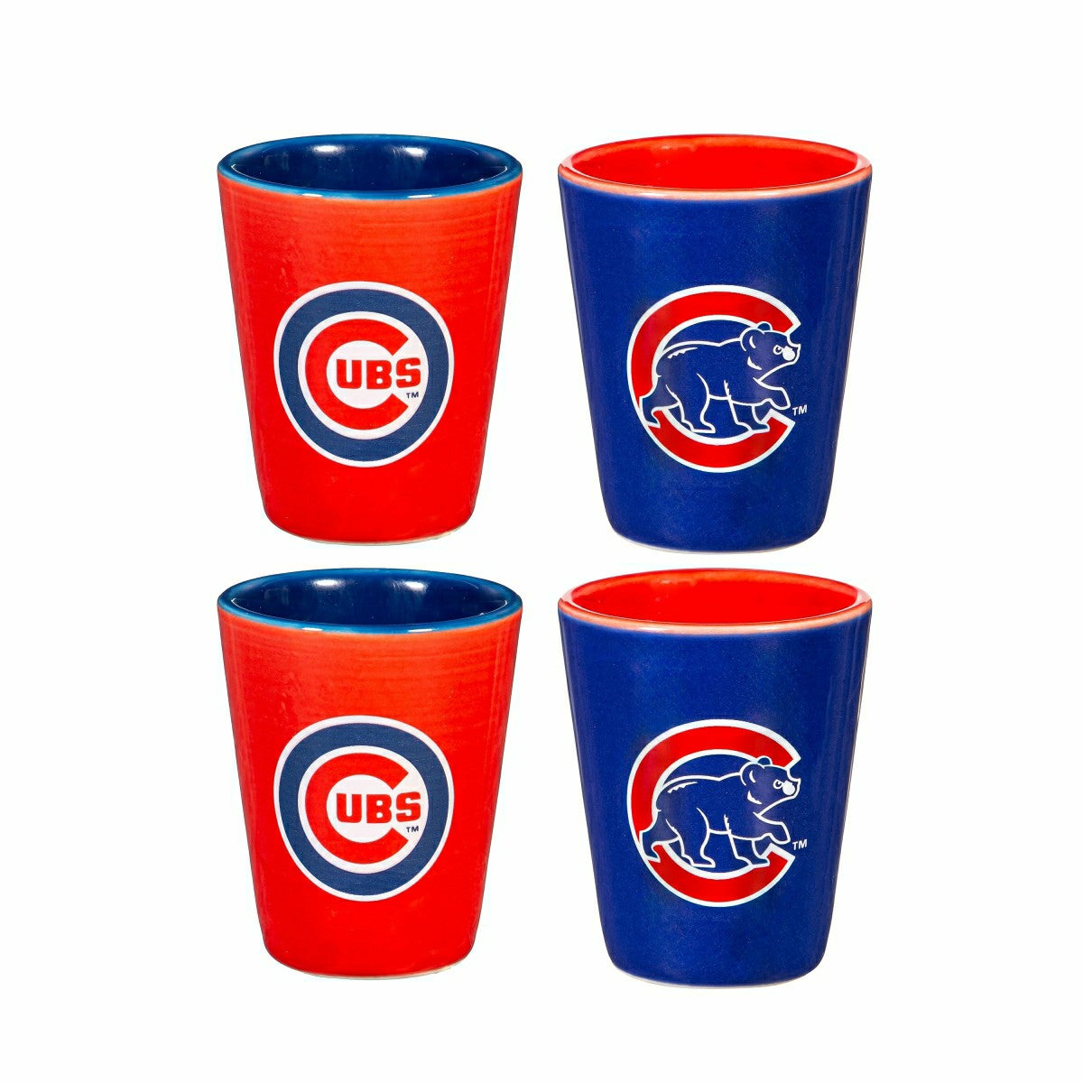 Team Sports America Trending - Chicago Cubs 4-Piece Ceramic 2oz. Shot Glass Set
