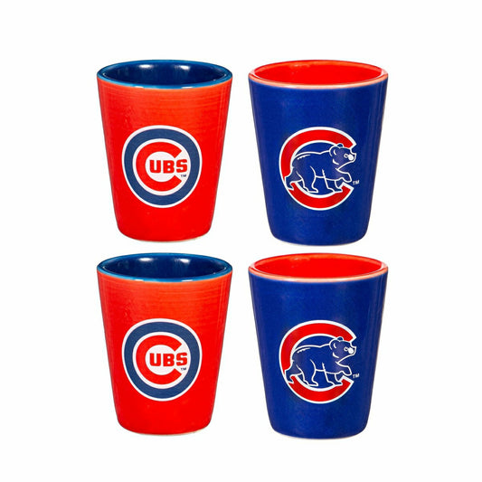 Team Sports America Trending - Chicago Cubs 4-Piece Ceramic 2oz. Shot Glass Set
