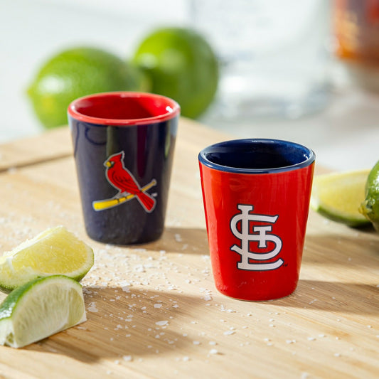 Team Sports America Recommended - St Louis Cardinals 4-Piece Ceramic 2oz. Shot Glass Set