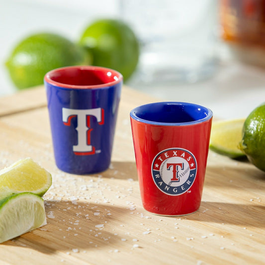 Team Sports America Signature - Texas Rangers 4-Piece Ceramic 2oz. Shot Glass Set