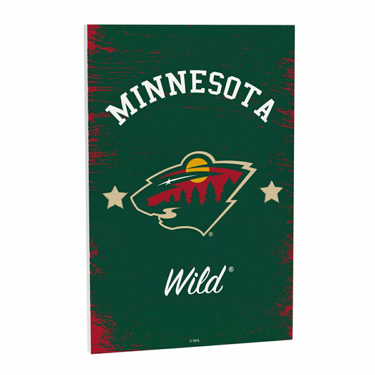 Team Sports America Signature - Minnesota Wild Wood Wall Sign, 16x24