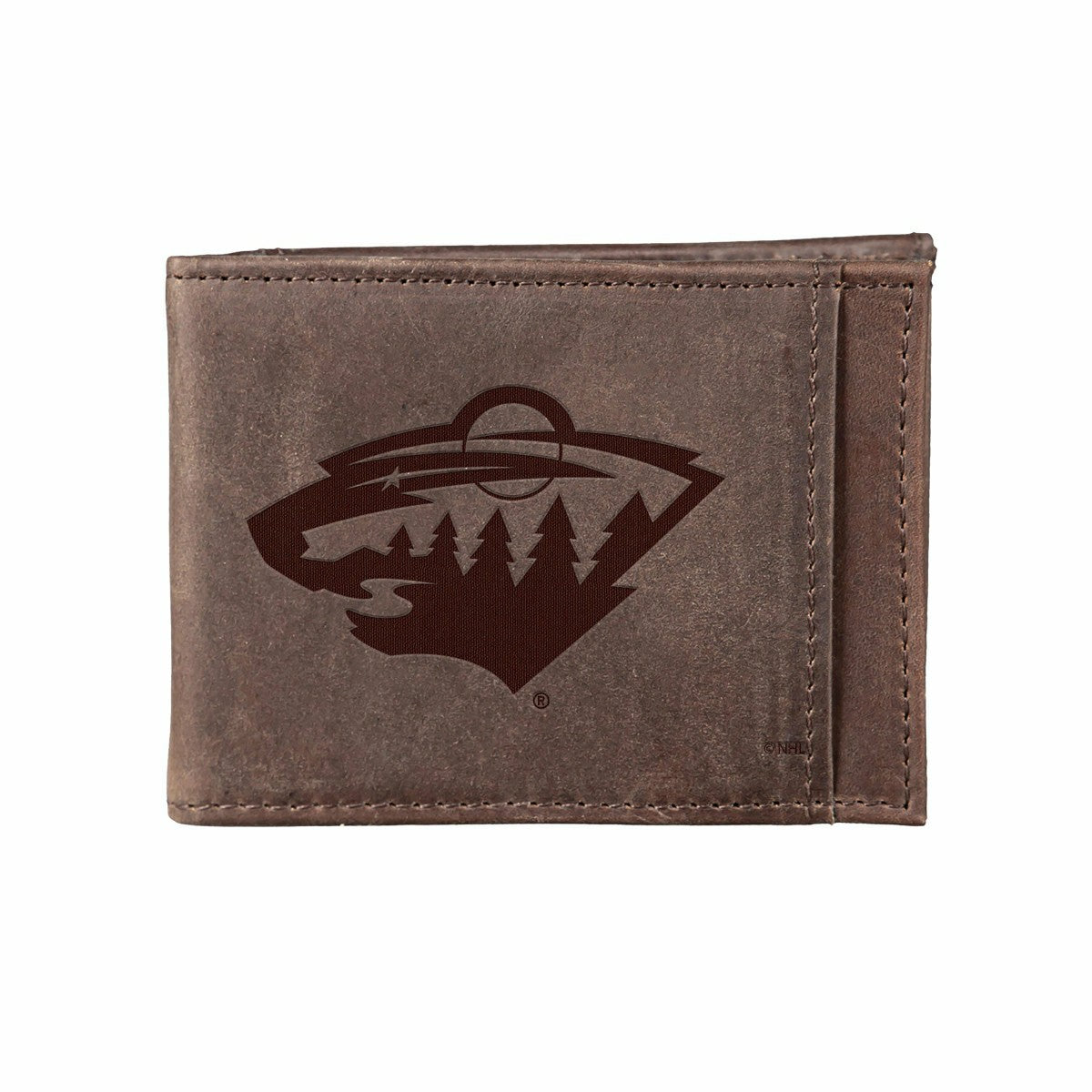 Team Sports America Everyday - Front Pocket Wallet w/ RFID Blocking, Minnesota Wild, Brown
