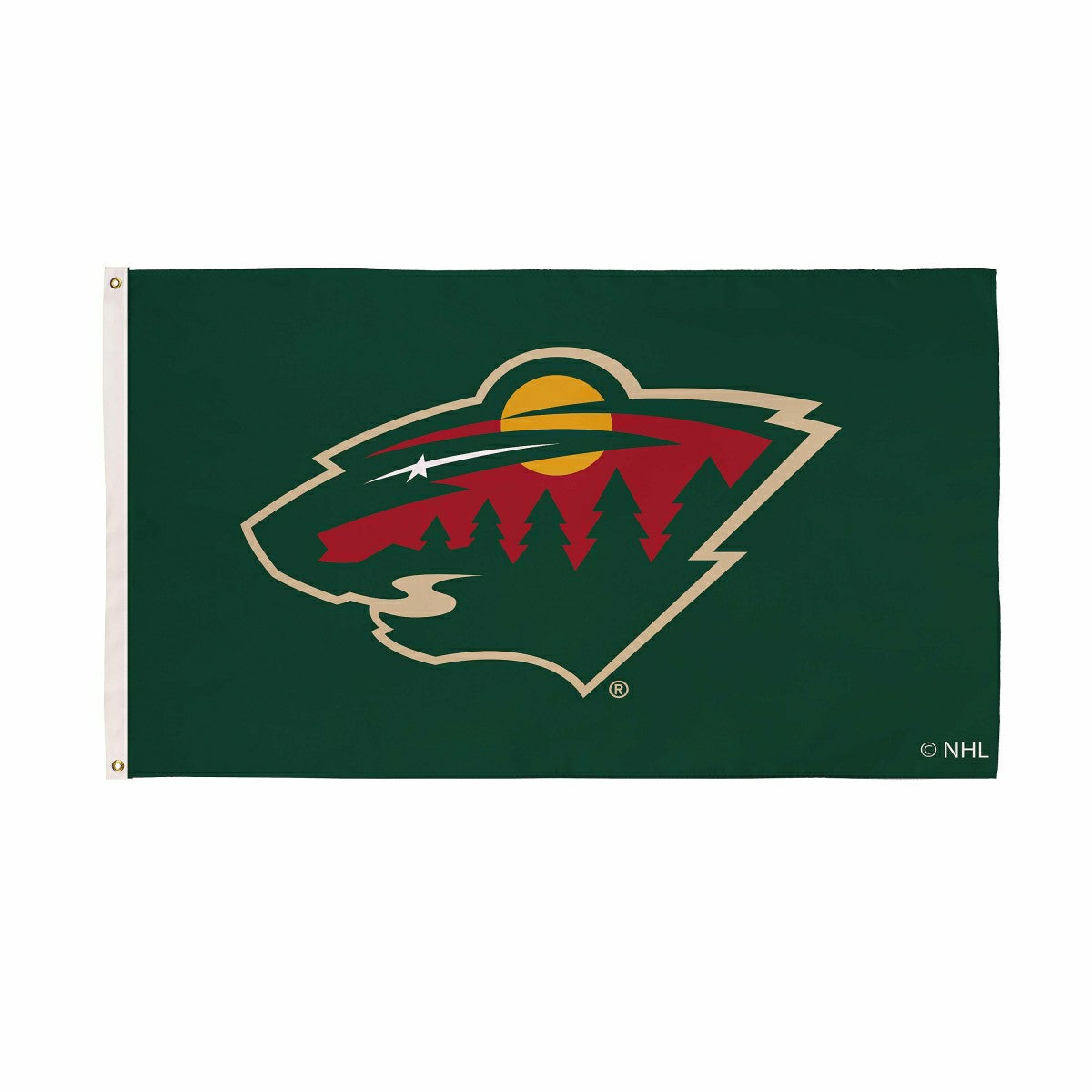 Team Sports America Recommended - Minnesota Wild Single Sided Flag w/ 2 Grommets, 3'x5'