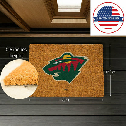 Team Sports America Best Seller - Coir Mat, 16"x28", Minnesota Wild