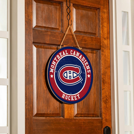 Team Sports America Essential - Montreal Canadiens Round Door Décor with Hanging Rope, 18x18