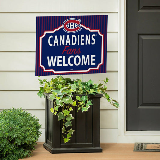 Team Sports America Classic - Montreal Canadiens Coroplast Yard Sign, "Fans Welcome"