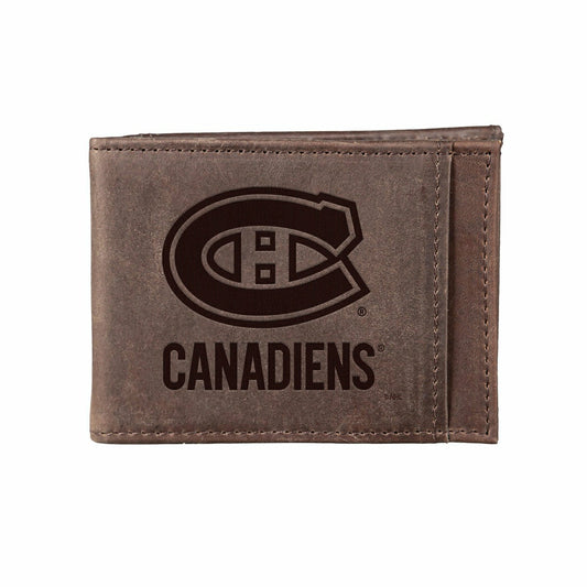 Team Sports America Recommended - Front Pocket Wallet w/ RFID Blocking, Montreal Canadiens, Brown
