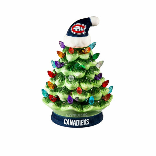 Team Sports America Value - 8" LED Ceramic Christmas Tree, Montreal Canadiens
