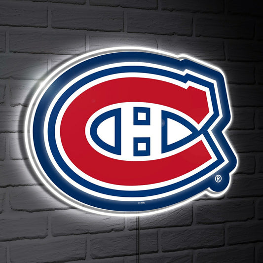 Team Sports America Exclusive - Montreal Canadiens LED Wall Decor, Glazelite, Logo