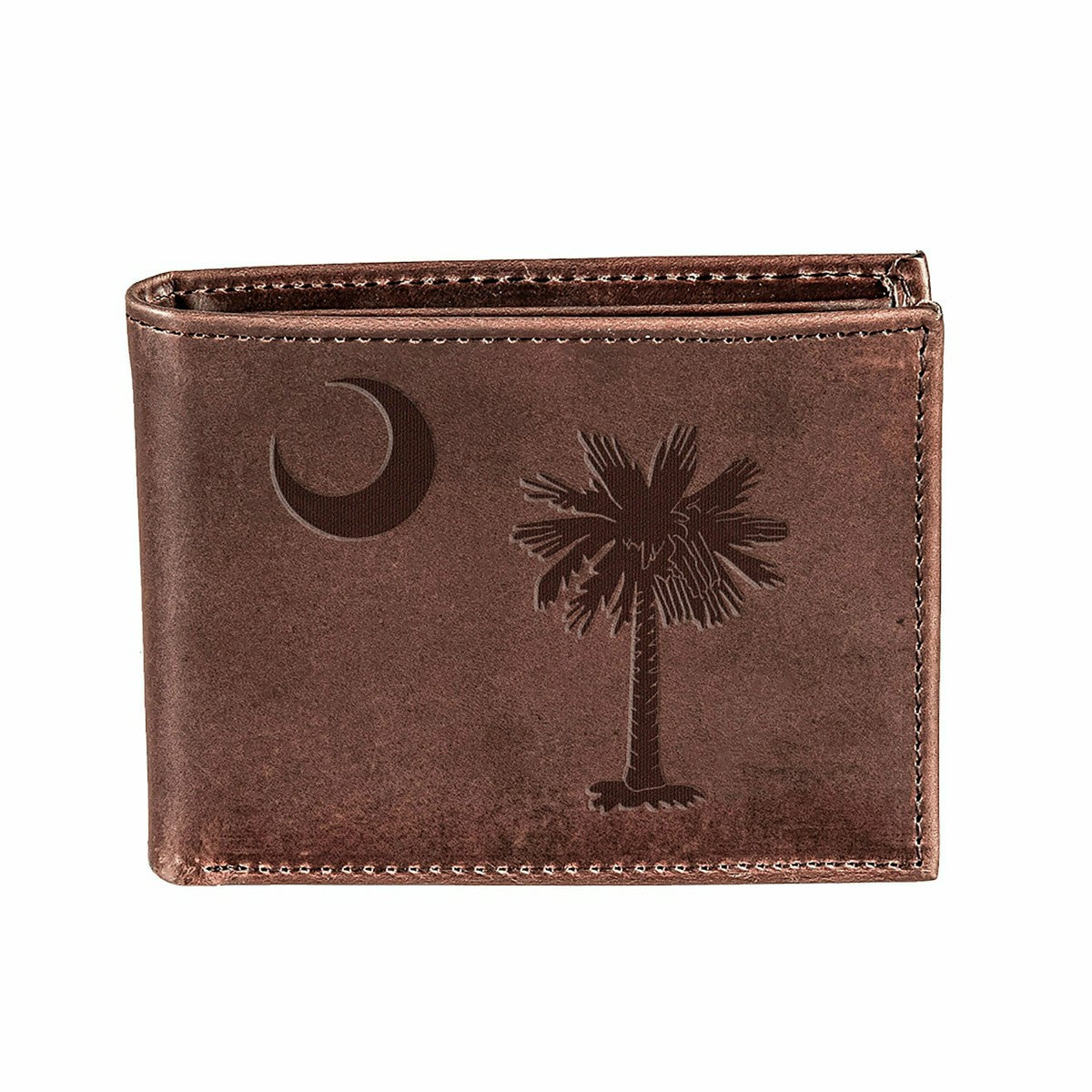 Team Sports America Classic - Bi-Fold Wallet, Brown, CH, 100% Genuine Leather, South Carolina State