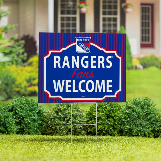 Team Sports America Essential - New York Rangers Coroplast Yard Sign, "Fans Welcome"
