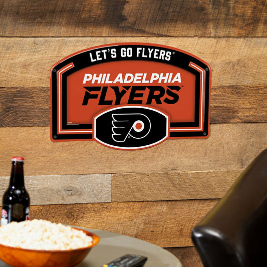 Team Sports America Value - Philadelphia Flyers USA Embossed Steel Wall Sign, 11" x 17"