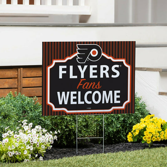 Team Sports America Recommended - Philadelphia Flyers Coroplast Yard Sign, "Fans Welcome"