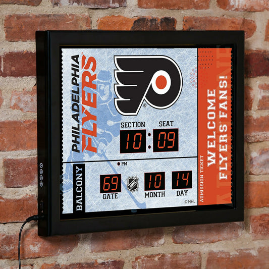 Team Sports America Exclusive - Bluetooth Scoreboard Wall Clock, Philadelphia Flyers