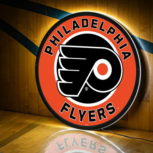 Team Sports America Essential - LED Wall Decor, Round, Philadelphia Flyers