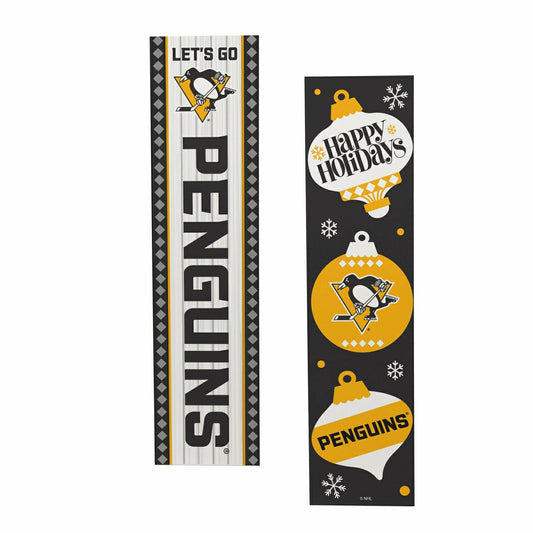 Team Sports America Best Seller - 47" Double Sided Leaner, Pittsburgh Penguins, Christmas