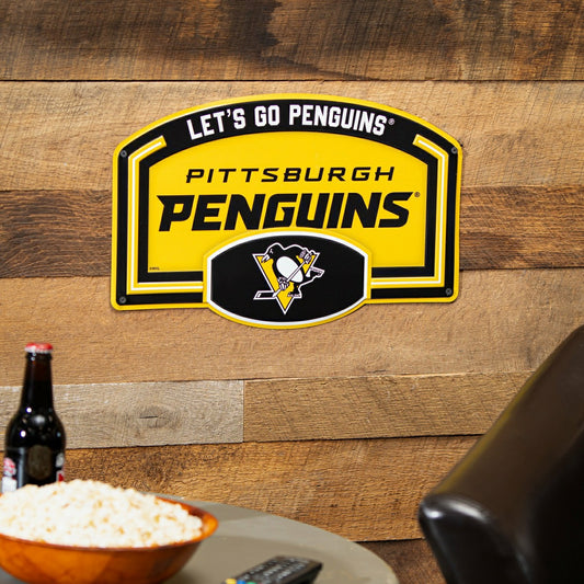 Team Sports America Value - Pittsburgh Penguins USA Embossed Steel Wall Sign, 11" x 17"