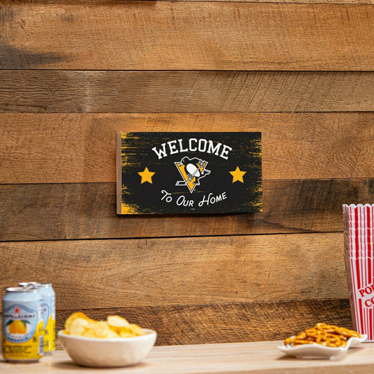 Team Sports America Recommended - Pittsburgh Penguins Wood Wall Sign, 6x11