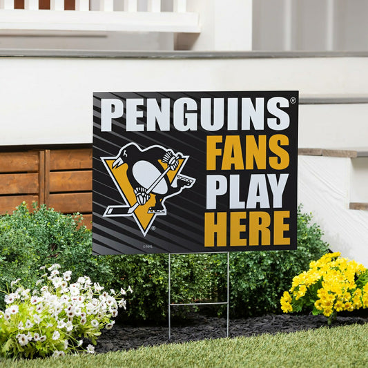 Team Sports America Trending - Pittsburgh Penguins Coroplast Yard Sign "Fans Play Here"