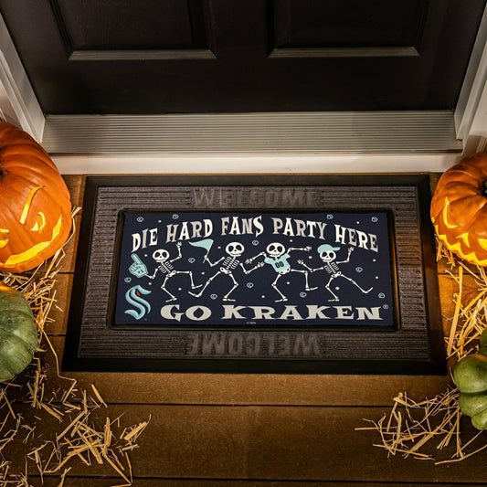 Team Sports America Exclusive - Seattle Kraken Flocked Coir Halloween Sassafras Switch Mat, 22"x10"