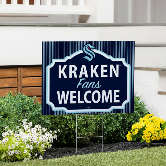 Team Sports America Everyday - Seattle Kraken Coroplast Yard Sign, "Fans Welcome"