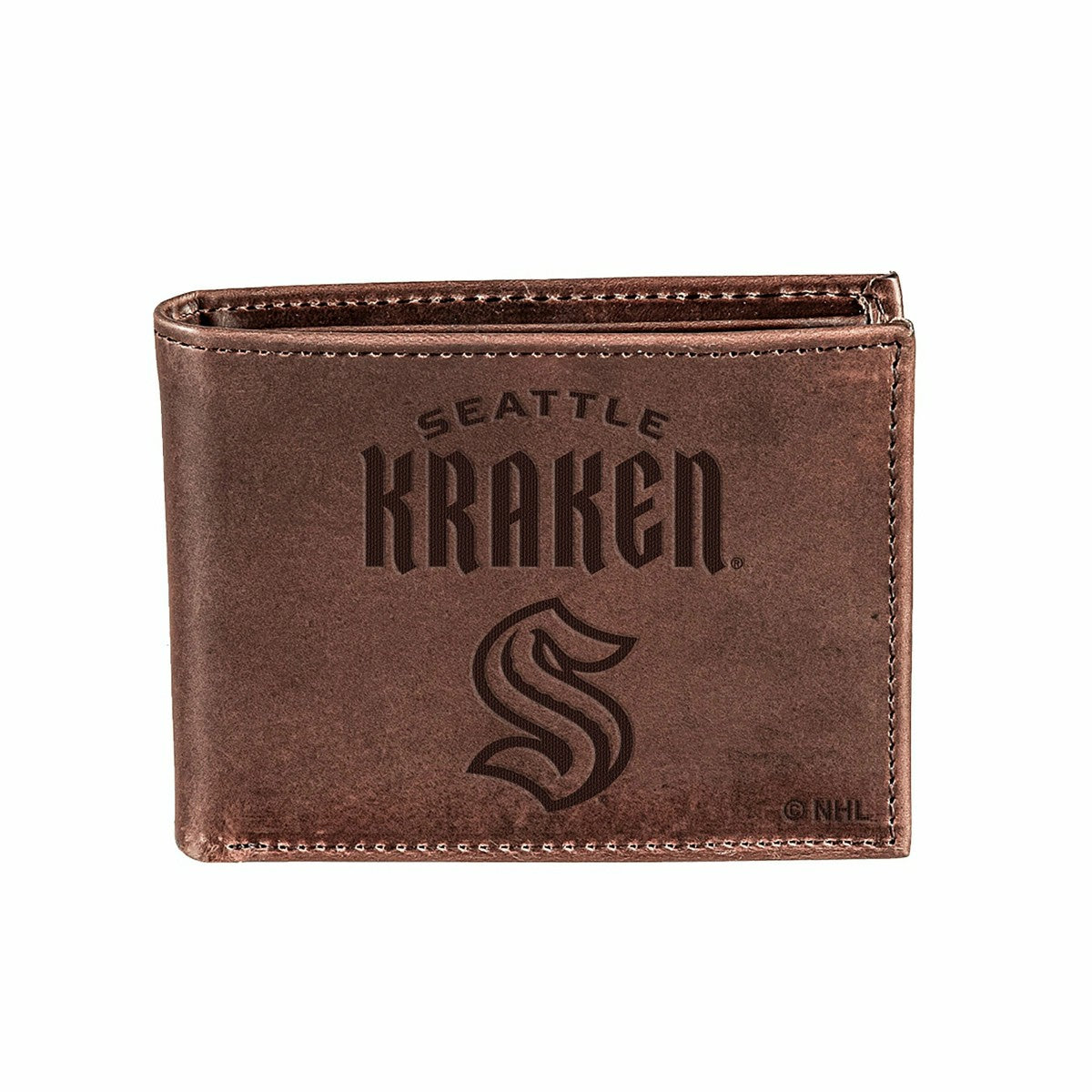 Team Sports America Everyday - Seattle Kraken, Bi-Fold Wallet, Brown, CH, 100% Genuine Leather
