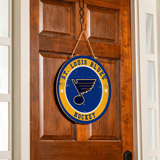 Team Sports America Signature - St Louis Blues Round Door Décor with Hanging Rope, 18x18
