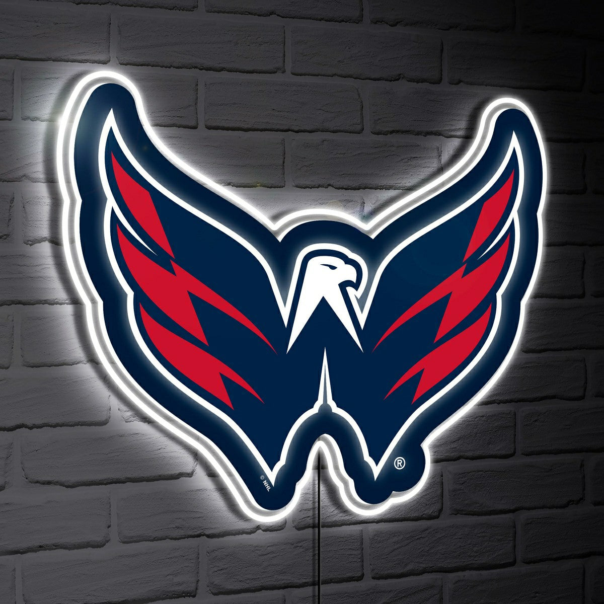 Team Sports America Classic - Washington Capitals LED Wall Decor, Glazelite, Logo