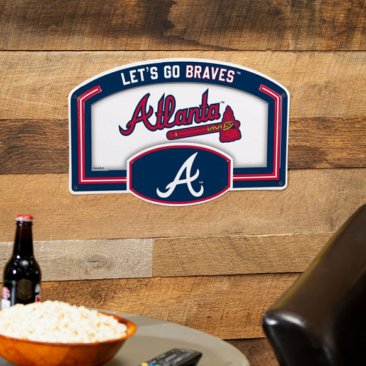 Team Sports America Classic - Atlanta Braves USA Embossed Steel Wall Sign, 11" x 17"