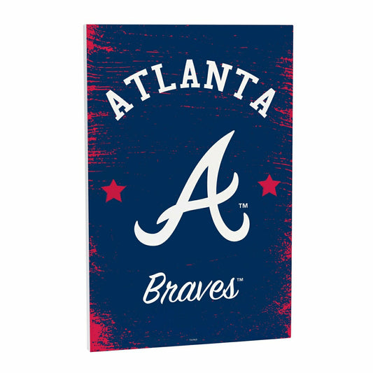 Team Sports America Exclusive - Atlanta Braves Wood Wall Sign, 16x24