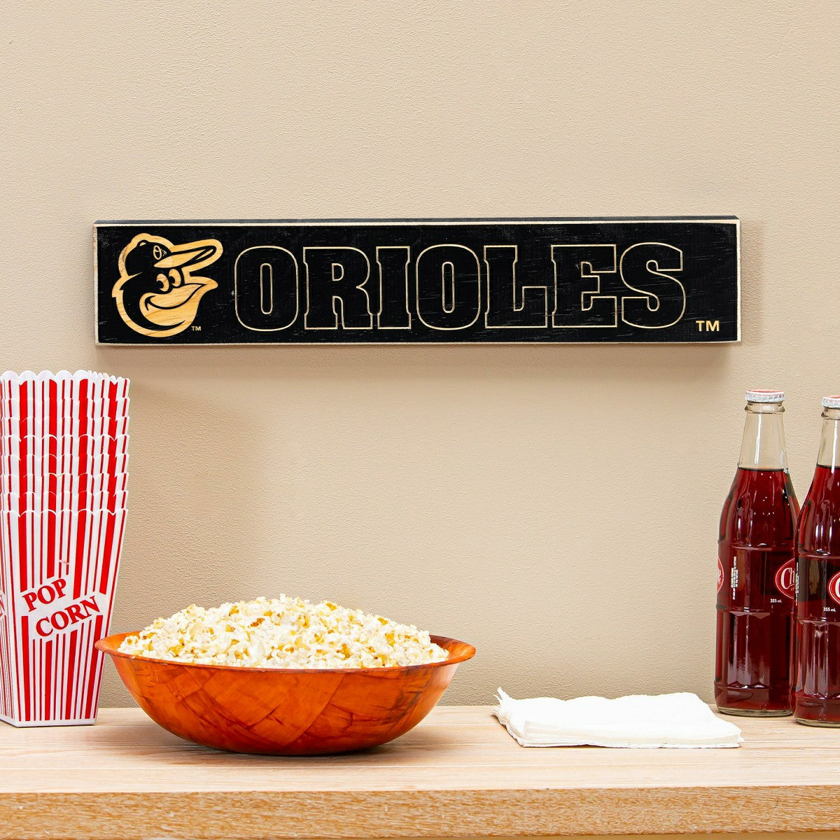 Team Sports America Exclusive - Baltimore Orioles Engraved Wood Sign, 3.5" x 18"