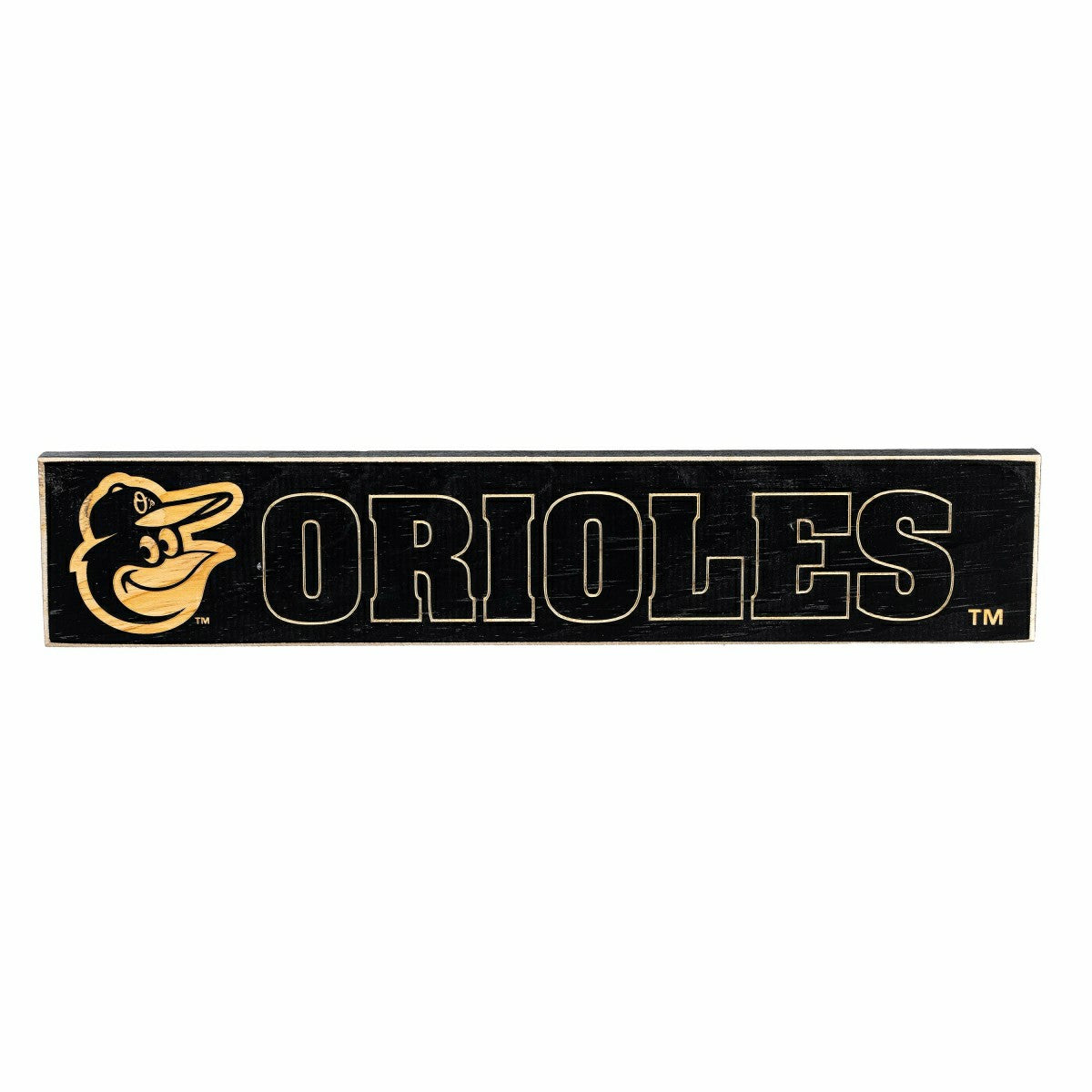 Team Sports America Exclusive - Baltimore Orioles Engraved Wood Sign, 3.5" x 18"