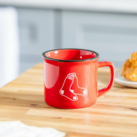 Team Sports America Classic - Boston Red Sox Ceramic Camp Cup with Enamel Finish, 14oz