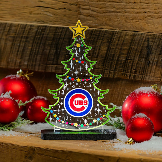 Team Sports America Classic - Chicago Cubs Baseball Holiday Tree Desklite LED Decor