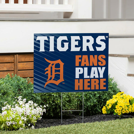 Team Sports America Essential - Detroit Tigers Coroplast Yard Sign "Fans Play Here"