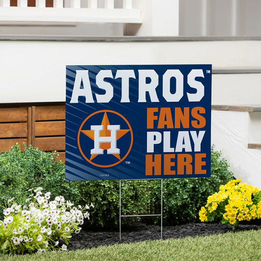 Team Sports America Exclusive - Houston Astros Coroplast Yard Sign "Fans Play Here"