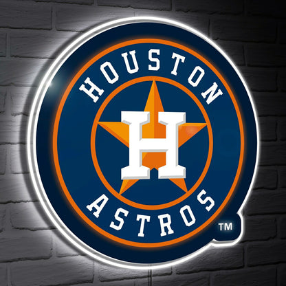 Team Sports America Value - Houston Astros LED Wall Decor, Glazelite, Logo
