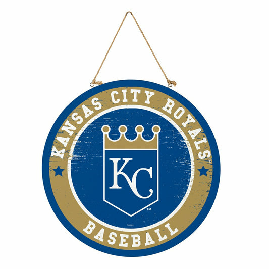 Team Sports America Value - Kansas City Royals Round Door Décor with Hanging Rope, 18x18
