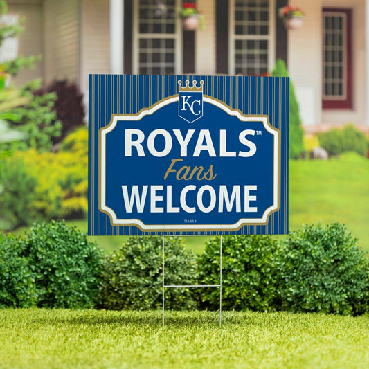 Team Sports America Essential - Kansas City Royals Coroplast Yard Sign, "Fans Welcome"