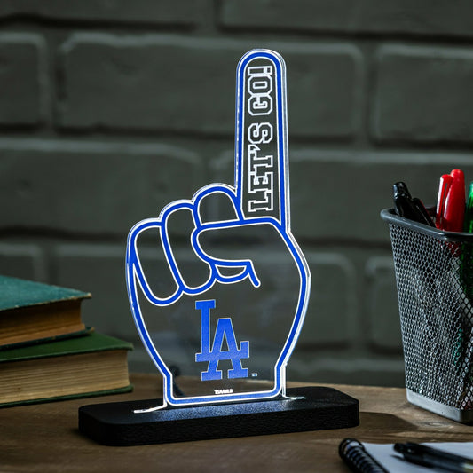 Team Sports America Best Seller - Los Angeles Dodgers Baseball Foam Finger Desklite LED Decor